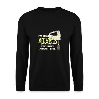 J’ai des sentiments mitigés à propos de cette cuisson rétro - Sweat-shirt Unisexe - noir - Devant - Alina (178cm) & Michal (187cm)