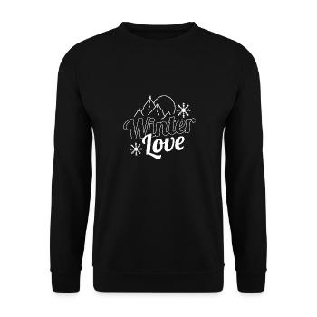 Winter Love Cozy Holiday Saison hivernale Neige - Sweat-shirt Unisexe - noir - Devant - Alina (178cm) & Michal (187cm)