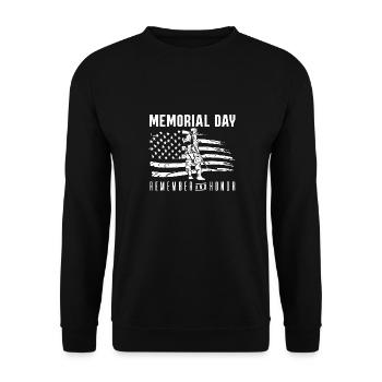 Memorial Day Remembrance & Honor Soldier Veteran USA F - Unisex Sweatshirt - black - Front - Alina (178cm) & Michal (187cm)