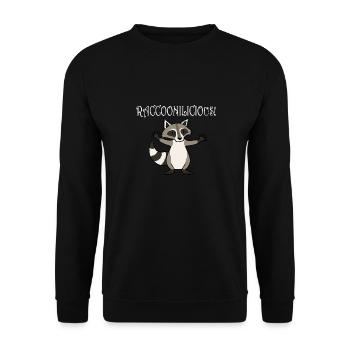 Citation ironique : adorables ratons laveurs, - Sweat-shirt Unisexe - noir - Devant - Alina (178cm) & Michal (187cm)