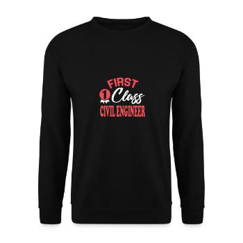 Erstklassiger Bauingenieur - Unisex Pullover - Schwarz - Vorne - Alina (178cm) & Michal (187cm)