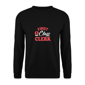 Erstklassige Sachbearbeiter - Unisex Pullover - Schwarz - Vorne - Alina (178cm) & Michal (187cm)