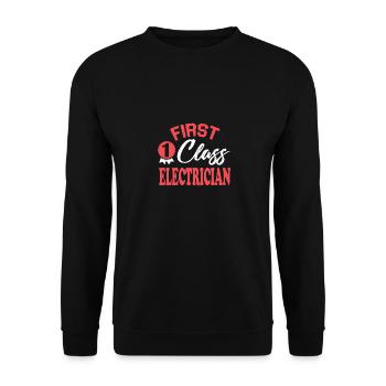 First-class electronics technician - Unisex Sweatshirt - black - Front - Alina (178cm) & Michal (187cm)