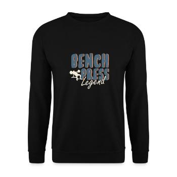 Benchpress Legend Powerlifter Fitnesstraining und - Unisex Pullover - Schwarz - Vorne - Alina (178cm) & Michal (187cm)