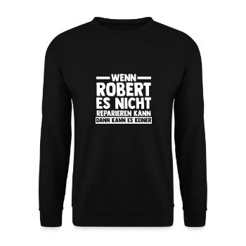 Robert - Unisex Pullover - Schwarz - Vorne - Alina (178cm) & Michal (187cm)