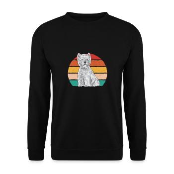 West Highland White Terrier Westie - Unisex Pullover - Schwarz - Vorne - Alina (178cm) & Michal (187cm)