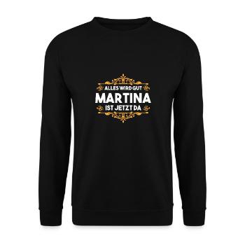 Martina - Unisex Pullover - Schwarz - Vorne - Alina (178cm) & Michal (187cm)