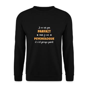 Psychologue - Sweat-shirt Unisexe - noir - Devant - Alina (178cm) & Michal (187cm)
