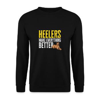 Australian Cattle Dog Red Blue Heeler - Unisex Sweatshirt - black - Front - Alina (178cm) & Michal (187cm)