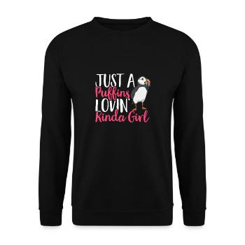 puffin puffin auke birds Lunde - Unisex Sweatshirt - black - Front - Alina (178cm) & Michal (187cm)