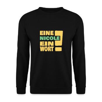 Vorname Nicole - Unisex Pullover - Schwarz - Vorne - Alina (178cm) & Michal (187cm)
