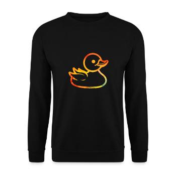 Bunte Ente - Unisex Pullover - Schwarz - Vorne - Alina (178cm) & Michal (187cm)
