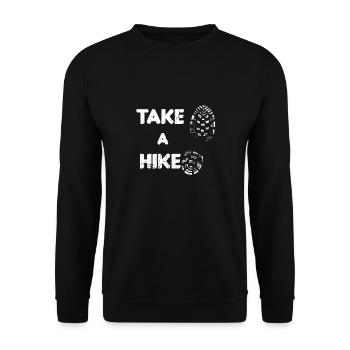 Take a hike - Wandern - Outdoor - Berge - Unisex Pullover - Schwarz - Vorne - Alina (178cm) & Michal (187cm)