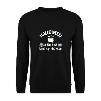 Halloween Costume Pumpkin Skeleton Horror Ghost - Unisex Sweatshirt - black - Front - Alina (178cm) & Michal (187cm)