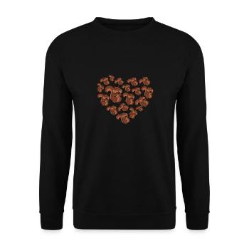 Kids Funny Squirrel Heart Cute Forest Animal - Unisex Sweatshirt - black - Front - Alina (178cm) & Michal (187cm)