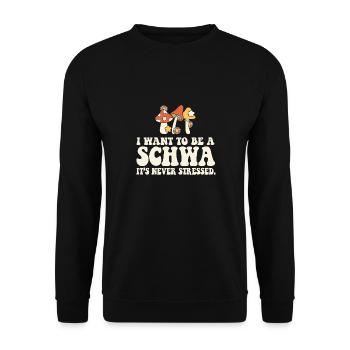Professeur d’anglais ELA Life Je veux être un Schwa - Sweat-shirt Unisexe - noir - Devant - Alina (178cm) & Michal (187cm)