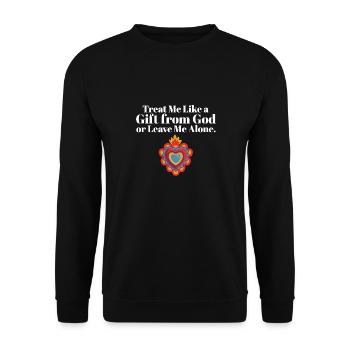 Religious Treat Me Like A Gift From God Team - Unisex Pullover - Schwarz - Vorne - Alina (178cm) & Michal (187cm)