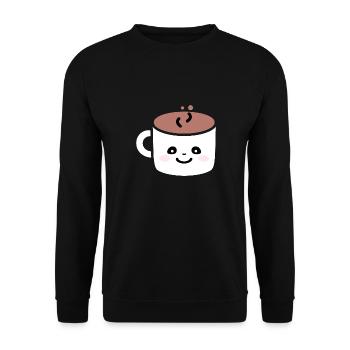 Humor Small Hot Chocolate - Unisex Sweatshirt - black - Front - Alina (178cm) & Michal (187cm)