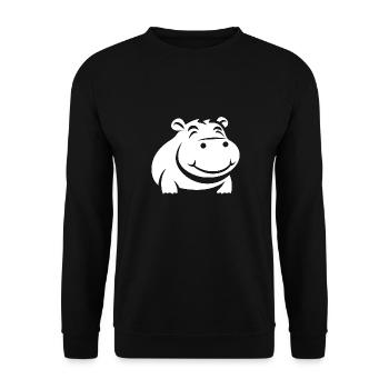 Liebe Kleines Nilpferd - Unisex Pullover - Schwarz - Vorne - Alina (178cm) & Michal (187cm)