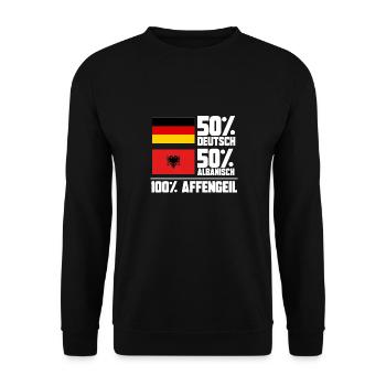 Albanische Flagge Albanischer Adler Shqiponja - Unisex Pullover - Schwarz - Vorne - Alina (178cm) & Michal (187cm)