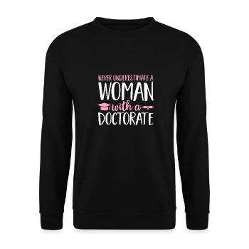 PhD Graduate Doktorgrad Ph.D. Promotion - Unisex Pullover - Schwarz - Vorne - Alina (178cm) & Michal (187cm)
