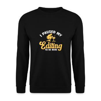 Video Editor Filmemacher Videofilmer - Unisex Pullover - Schwarz - Vorne - Alina (178cm) & Michal (187cm)