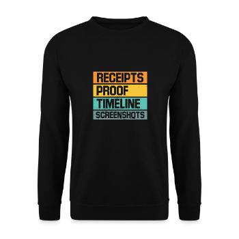 Capture d’écran de la chronologie des reçus Witty Retorts Snappy - Sweat-shirt Unisexe - noir - Devant - Alina (178cm) & Michal (187cm)
