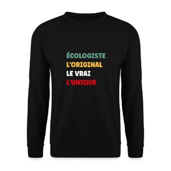 Humour écologiste - Sweat-shirt Unisexe - noir - Devant - Alina (178cm) & Michal (187cm)