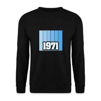 Born in 1971 - Unisex Sweatshirt - black - Front - Alina (178cm) & Michal (187cm)