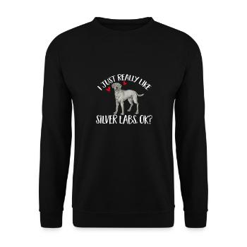 Silver Labrador Retriever Silver Lab - Sweat-shirt Unisexe - noir - Devant - Alina (178cm) & Michal (187cm)