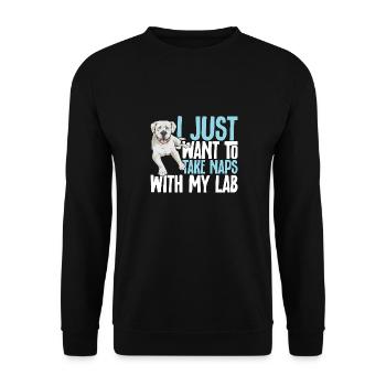 Labrador Retriever blanc Labrador Labrador blanc - Sweat-shirt Unisexe - noir - Devant - Alina (178cm) & Michal (187cm)