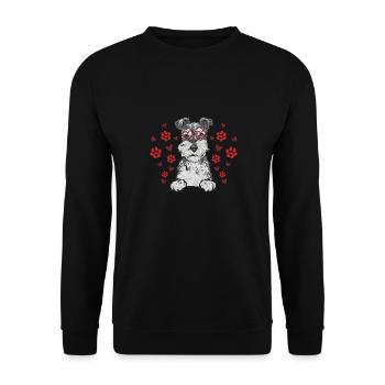 Schnauzer nain Chien Schnauzer - Sweat-shirt Unisexe - noir - Devant - Alina (178cm) & Michal (187cm)
