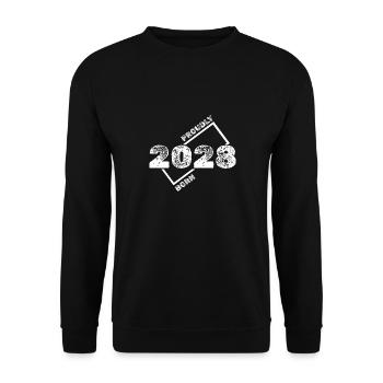 Geschenkidee 2028 - Unisex Pullover - Schwarz - Vorne - Alina (178cm) & Michal (187cm)