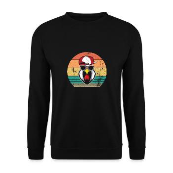Chicken Rooster - Unisex Sweatshirt - black - Front - Alina (178cm) & Michal (187cm)
