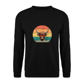 Bovins vaches Bovins Highland - Sweat-shirt Unisexe - noir - Devant - Alina (178cm) & Michal (187cm)