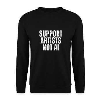 Soutenez les artistes, pas l’IA - Sweat-shirt Unisexe - noir - Devant - Alina (178cm) & Michal (187cm)