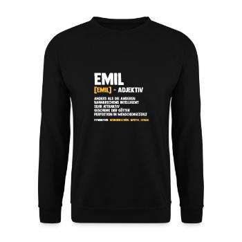 Emil - Unisex Pullover - Schwarz - Vorne - Alina (178cm) & Michal (187cm)