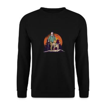 Marcher avec le chien - Sweat-shirt Unisexe - noir - Devant - Alina (178cm) & Michal (187cm)