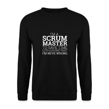"Scrum Master" | Scrum Master - Unisex Sweatshirt - black - Front - Alina (178cm) & Michal (187cm)