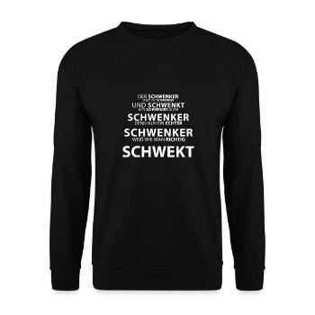 Saarland Dialekt Saarländisch Platt Schwenker - Unisex Pullover - Schwarz - Vorne - Alina (178cm) & Michal (187cm)
