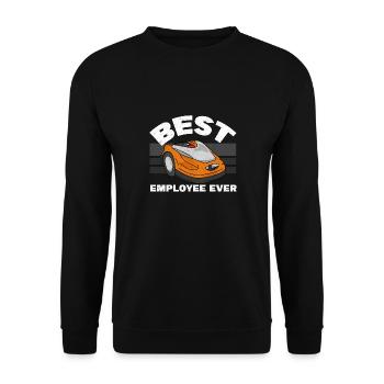 Best Employee Ever Mower Lawn Mowing Robotic - Unisex Pullover - Schwarz - Vorne - Alina (178cm) & Michal (187cm)