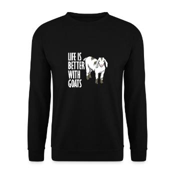 La vie avec les chèvres Un animal de ferme - Sweat-shirt Unisexe - noir - Devant - Alina (178cm) & Michal (187cm)