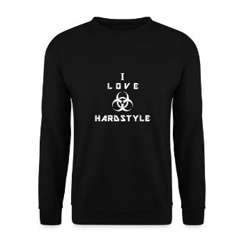 I Love Hardstyle - Unisex Pullover - Schwarz - Vorne - Alina (178cm) & Michal (187cm)