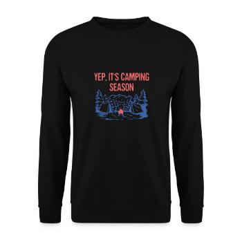 Oui c’est la saison de camping Camping Camping Camper Tropical - Sweat-shirt Unisexe - noir - Devant - Alina (178cm) & Michal (187cm)