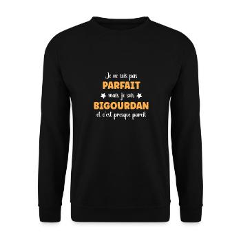 Je ne suis pas parfait mais Bigourdan - Sweat-shirt Unisexe - noir - Devant - Alina (178cm) & Michal (187cm)