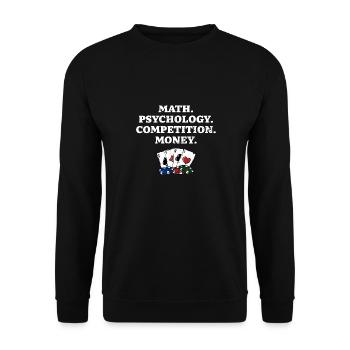 Math Psychology Competition Money Gambler Poker - Unisex Pullover - Schwarz - Vorne - Alina (178cm) & Michal (187cm)