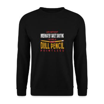 Funny Underwater Target Shooter Humor Underwater - Unisex Pullover - Schwarz - Vorne - Alina (178cm) & Michal (187cm)