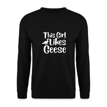 Oies mignonnes, animaux sauvages, nature, drôle - Sweat-shirt Unisexe - noir - Devant - Alina (178cm) & Michal (187cm)