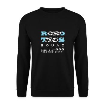 Robotics Squad Mechanic Engineering Roboter - Unisex Pullover - Schwarz - Vorne - Alina (178cm) & Michal (187cm)
