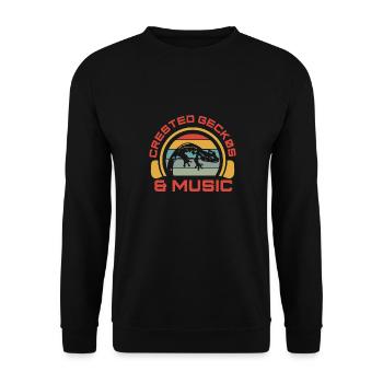 Geckos et notes de musique Musicien Clef Crested - Sweat-shirt Unisexe - noir - Devant - Alina (178cm) & Michal (187cm)